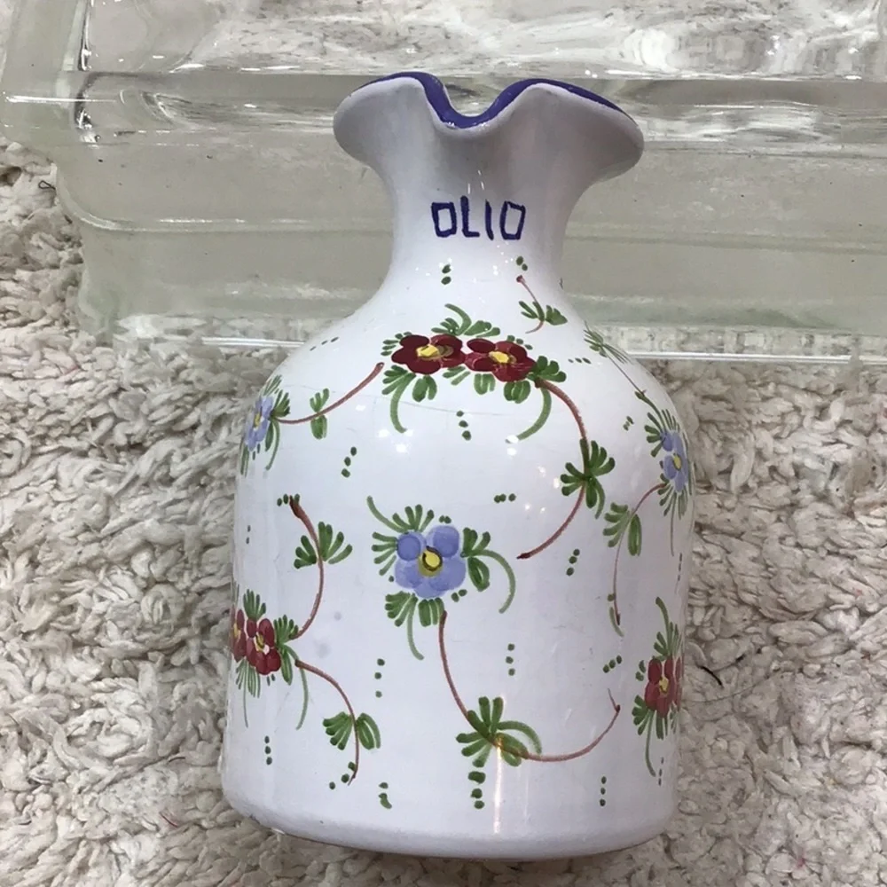 Castelli Faience floral oil pitcher small